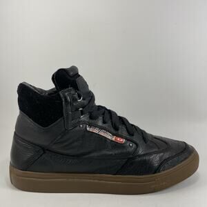 Diesel Claw King Mens Black Leather Lace Up High Top Sneakers 93243 Mens 9.5